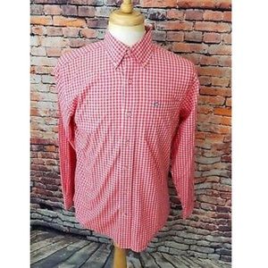 Southern Tide Ling Sleeve Pink White Button Up